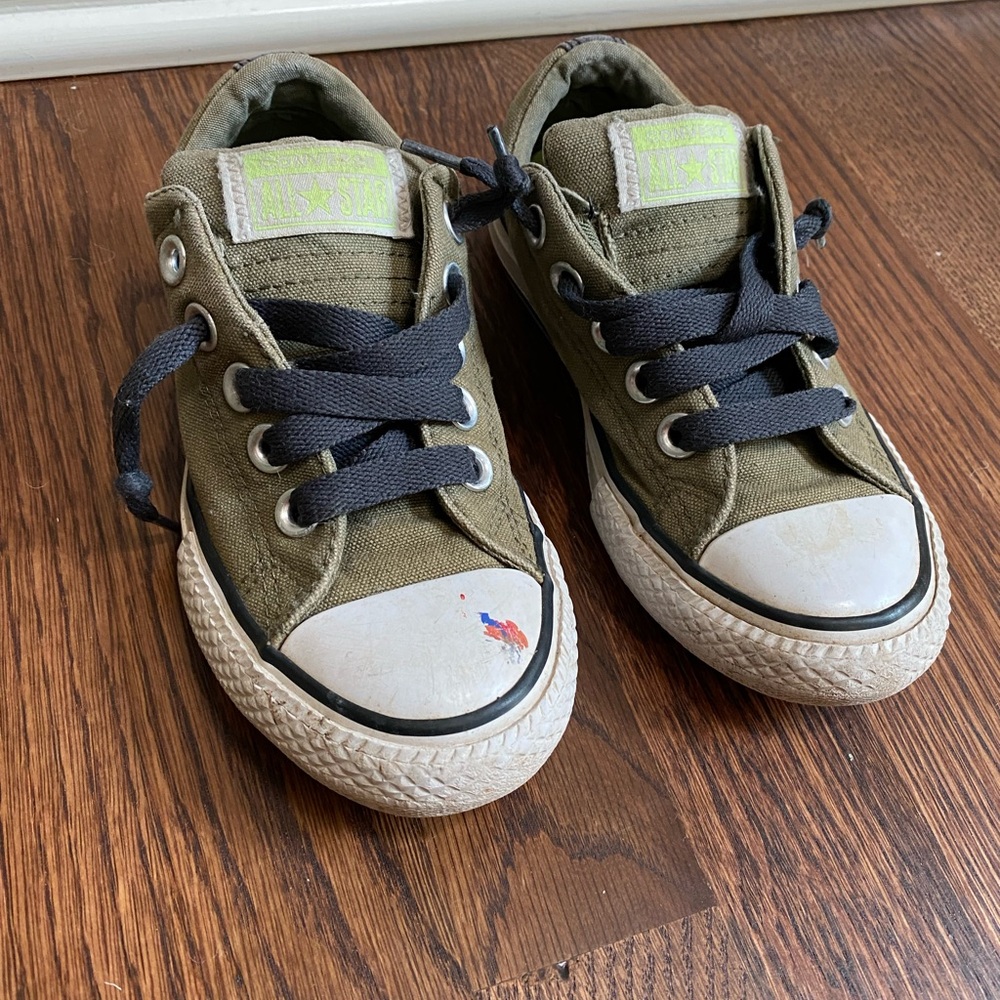 Converse Kids Dark Green Canvas Sneakers